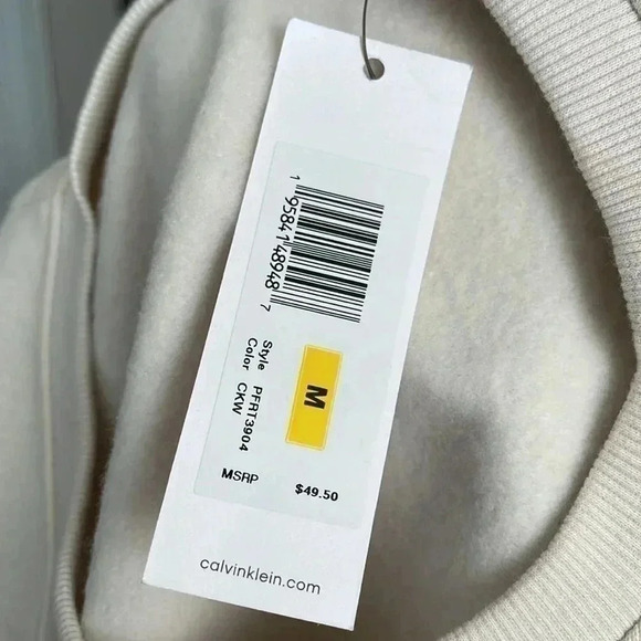 Calvin Klein Performance Stacked Logo Long Sleeve Cropped Pullover - Picture 9 of 12